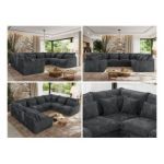 Narożnik - VERSO U 8M - uniwersalny - szary, sztruks