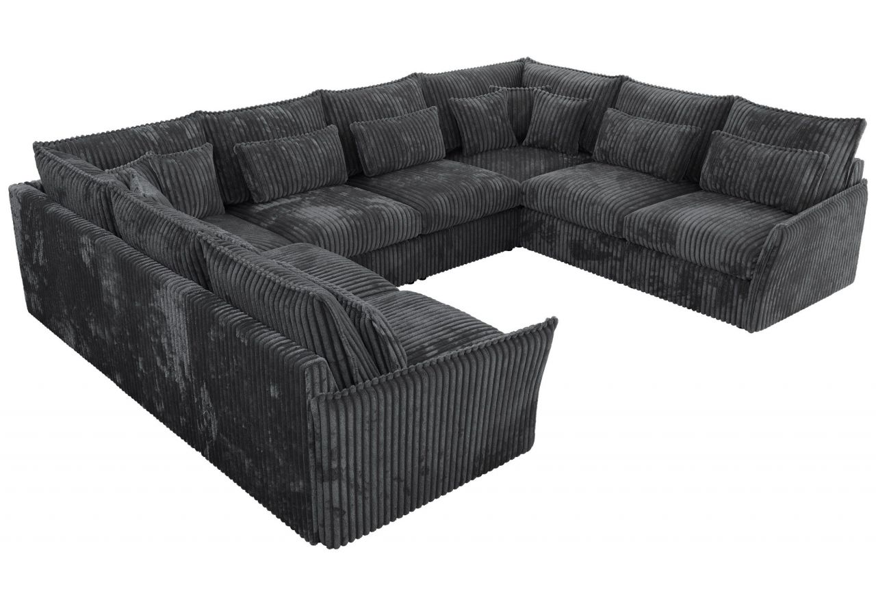 Narożnik - VERSO U 8M - uniwersalny - szary, sztruks