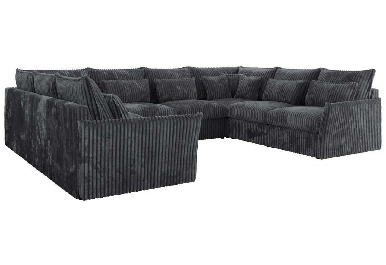 Narożnik - VERSO U 8M - uniwersalny - szary, sztruks