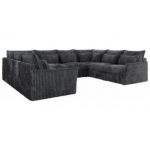 Narożnik - VERSO U 8M - uniwersalny - szary, sztruks