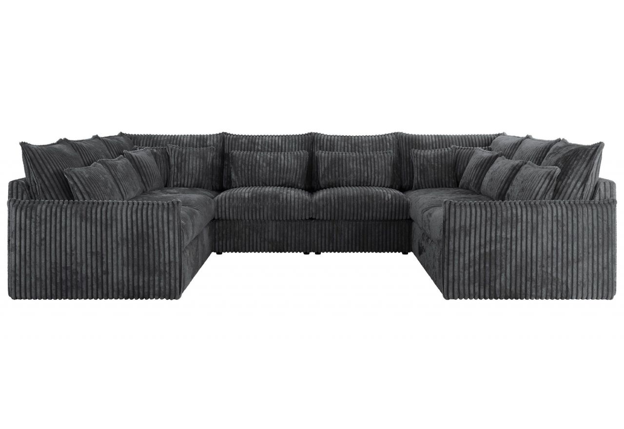 Narożnik - VERSO U 8M - uniwersalny - szary, sztruks