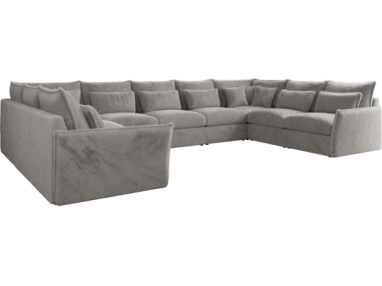 Narożnik - VERSO U 9M - uniwersalny - jasnoszary, plusz