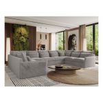 Narożnik - VERSO U 9M - uniwersalny - jasnoszary, plusz