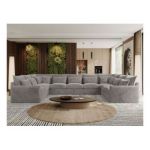 Narożnik - VERSO U 9M - uniwersalny - jasnoszary, plusz