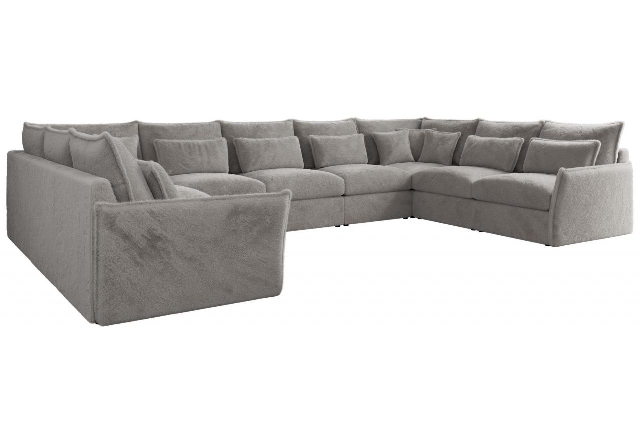 Narożnik - VERSO U 9M - uniwersalny - jasnoszary, plusz