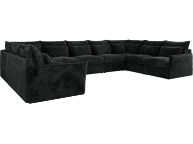 Narożnik - VERSO U 9M - uniwersalny - ciemnoszary, plusz