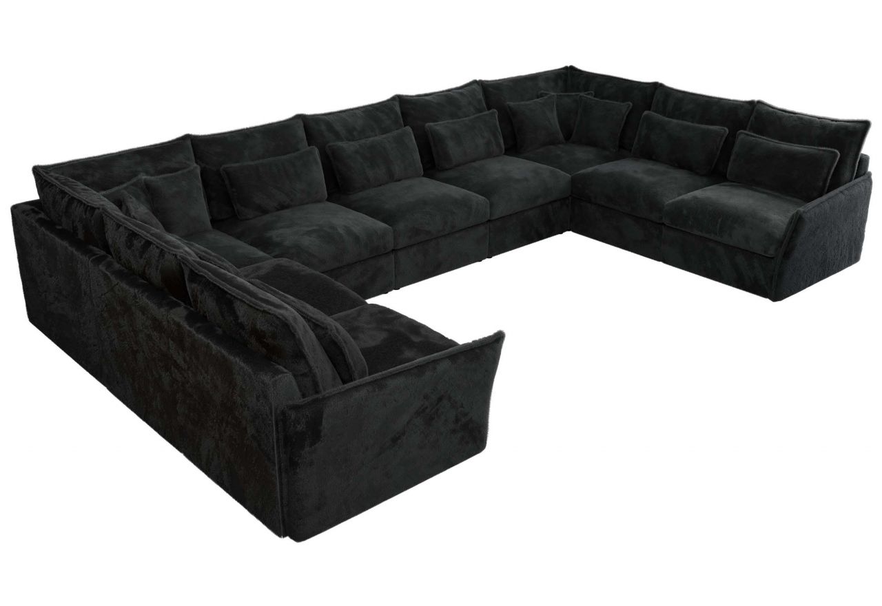 Narożnik - VERSO U 9M - uniwersalny - ciemnoszary, plusz