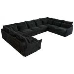 Narożnik - VERSO U 9M - uniwersalny - ciemnoszary, plusz