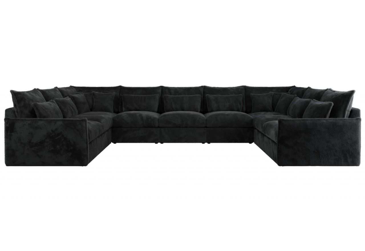 Narożnik - VERSO U 9M - uniwersalny - ciemnoszary, plusz