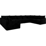 Narożnik - VERSO U 9M - uniwersalny - czarny, plusz