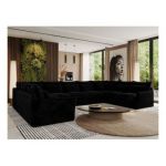 Narożnik - VERSO U 9M - uniwersalny - czarny, plusz