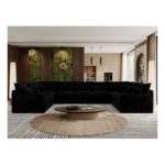 Narożnik - VERSO U 9M - uniwersalny - czarny, plusz