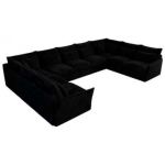 Narożnik - VERSO U 9M - uniwersalny - czarny, plusz