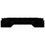 Narożnik - VERSO U 9M - uniwersalny - czarny, plusz