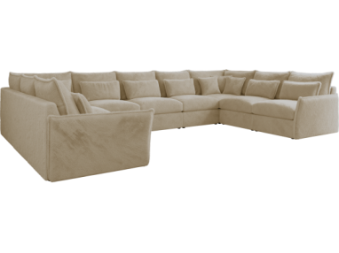 Narożnik - VERSO U 9M - uniwersalny - kremowy, plusz