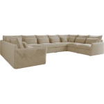 Narożnik - VERSO U 9M - uniwersalny - kremowy, plusz