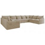 Narożnik - VERSO U 9M - uniwersalny - kremowy, plusz