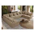 Narożnik - VERSO U 9M - uniwersalny - beżowy, plusz