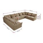 Narożnik - VERSO U 9M - uniwersalny - beżowy, plusz