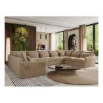 Narożnik - VERSO U 9M - uniwersalny - beżowy, plusz