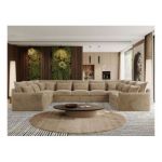 Narożnik - VERSO U 9M - uniwersalny - beżowy, plusz