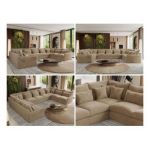 Narożnik - VERSO U 9M - uniwersalny - beżowy, plusz