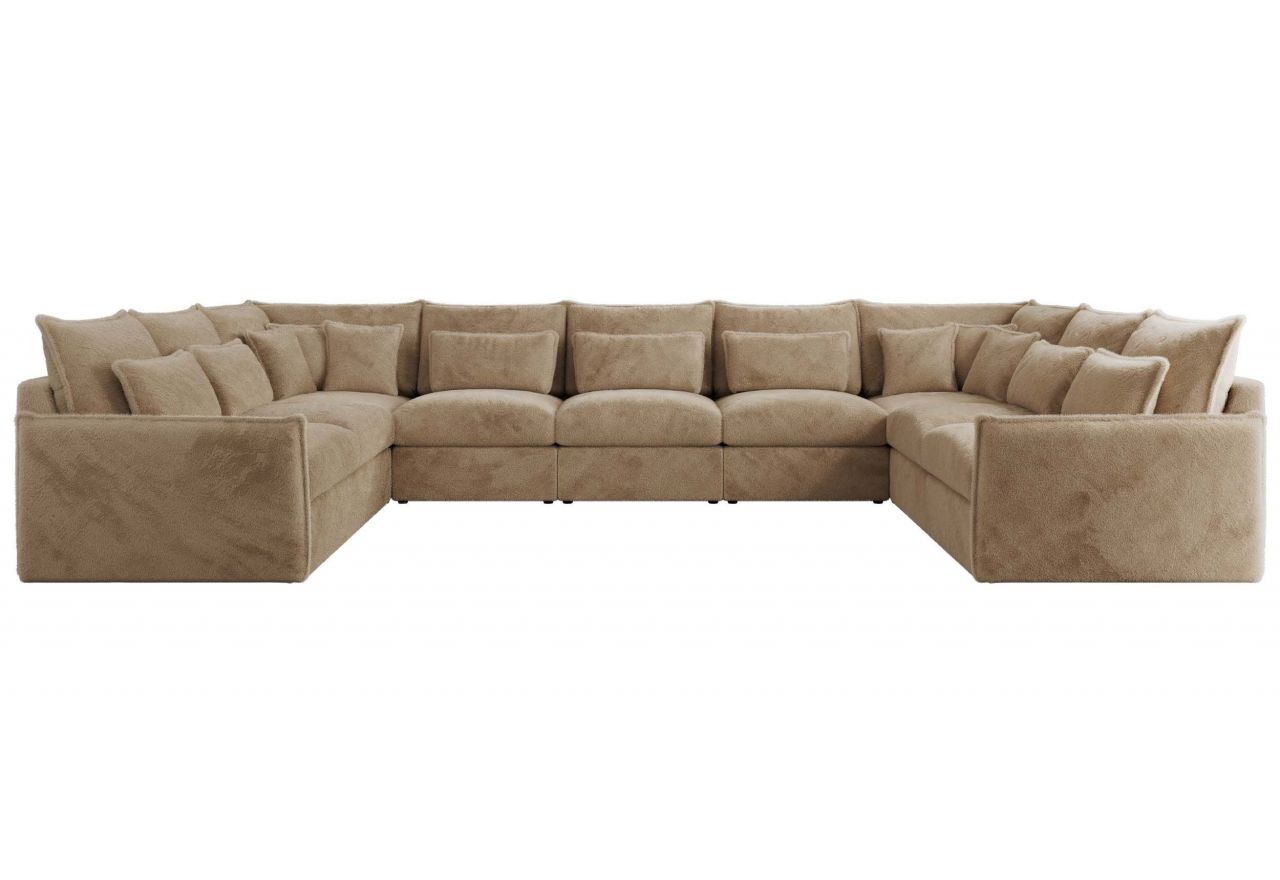 Narożnik - VERSO U 9M - uniwersalny - beżowy, plusz