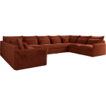 Narożnik - VERSO U 9M - uniwersalny - pomarańczowy, plusz