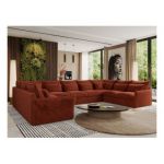 Narożnik - VERSO U 9M - uniwersalny - pomarańczowy, plusz