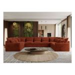 Narożnik - VERSO U 9M - uniwersalny - pomarańczowy, plusz