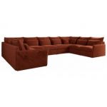 Narożnik - VERSO U 9M - uniwersalny - pomarańczowy, plusz