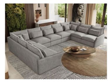 Narożnik - VERSO U 9M - uniwersalny - jasnoszary, struktura