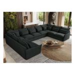 Narożnik - VERSO U 9M - uniwersalny - ciemnoszary, struktura