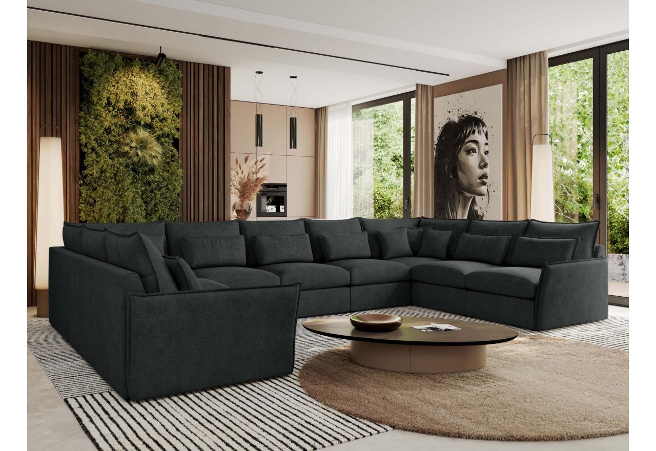 Narożnik - VERSO U 9M - uniwersalny - ciemnoszary, struktura