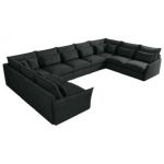 Narożnik - VERSO U 9M - uniwersalny - ciemnoszary, struktura