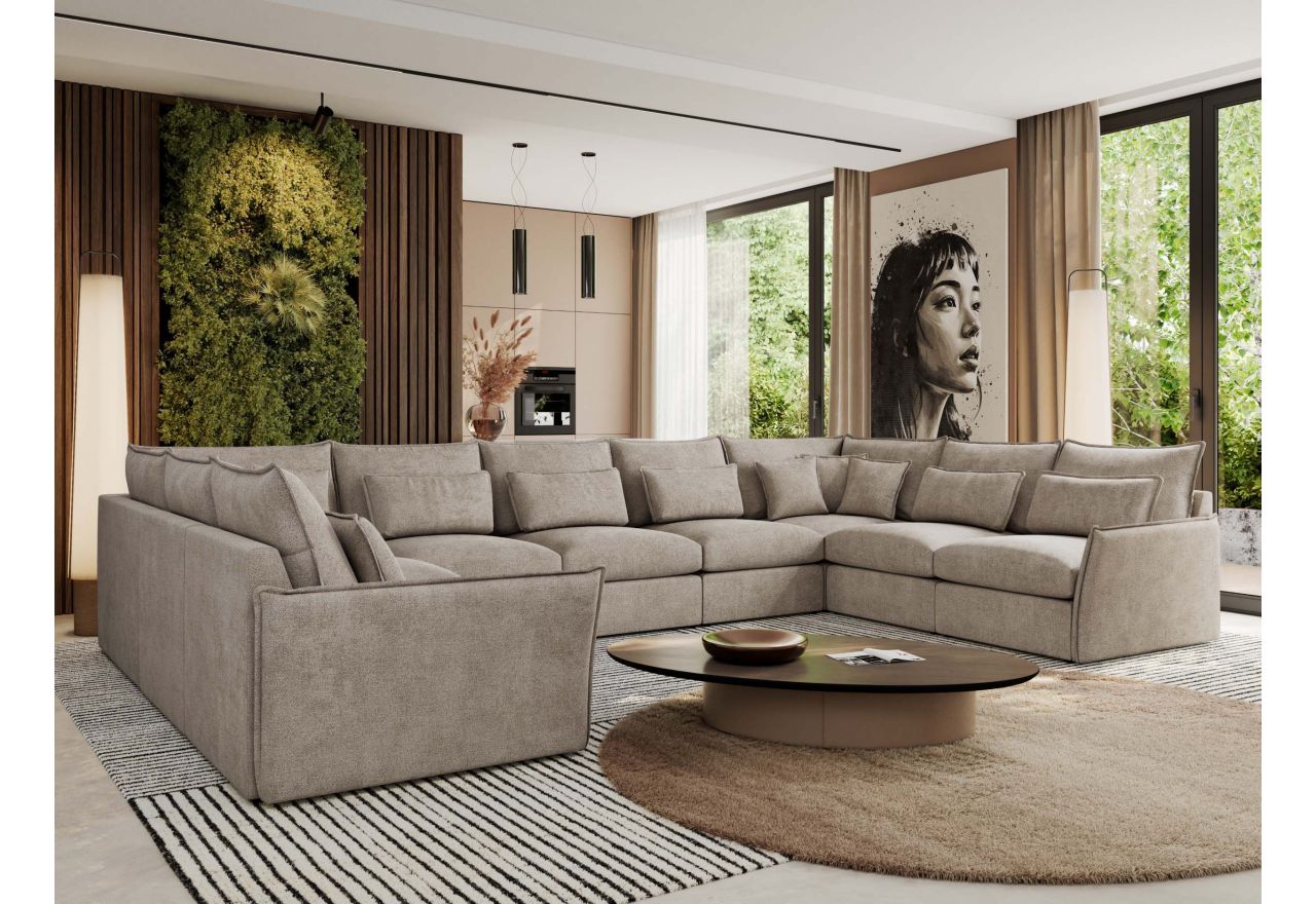 Narożnik - VERSO U 9M - uniwersalny - beżowy, struktura