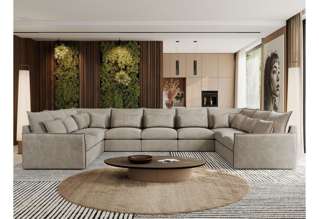 Narożnik - VERSO U 9M - uniwersalny - beżowy, struktura