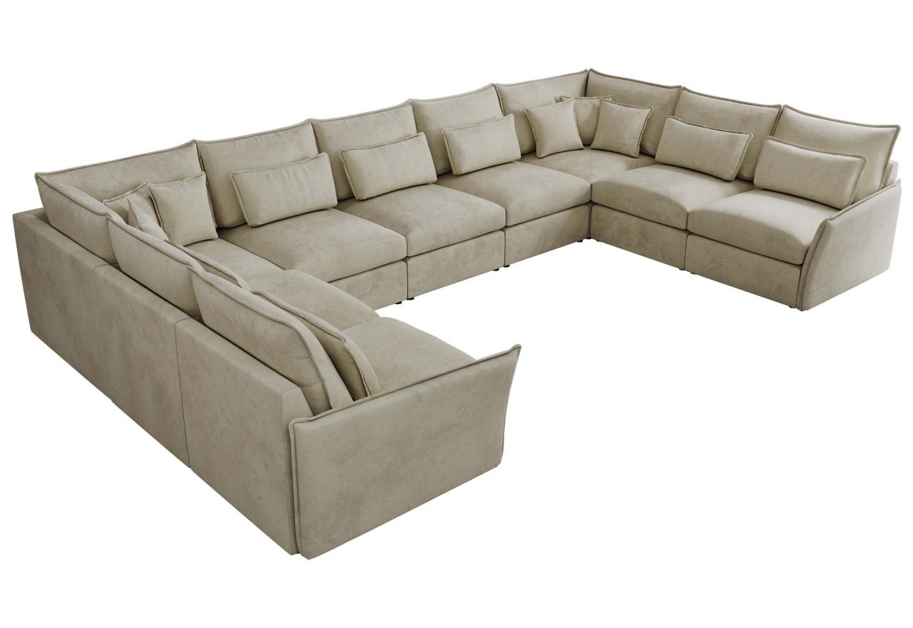 Narożnik - VERSO U 9M - uniwersalny - beżowy, welvet