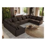 Narożnik - VERSO U 9M - uniwersalny - brązowy, welvet