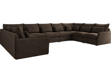 Narożnik - VERSO U 9M - uniwersalny - brązowy, welvet