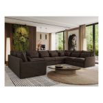 Narożnik - VERSO U 9M - uniwersalny - brązowy, welvet