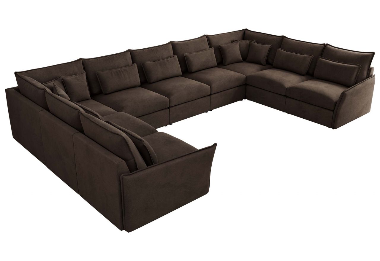 Narożnik - VERSO U 9M - uniwersalny - brązowy, welvet