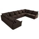 Narożnik - VERSO U 9M - uniwersalny - brązowy, welvet