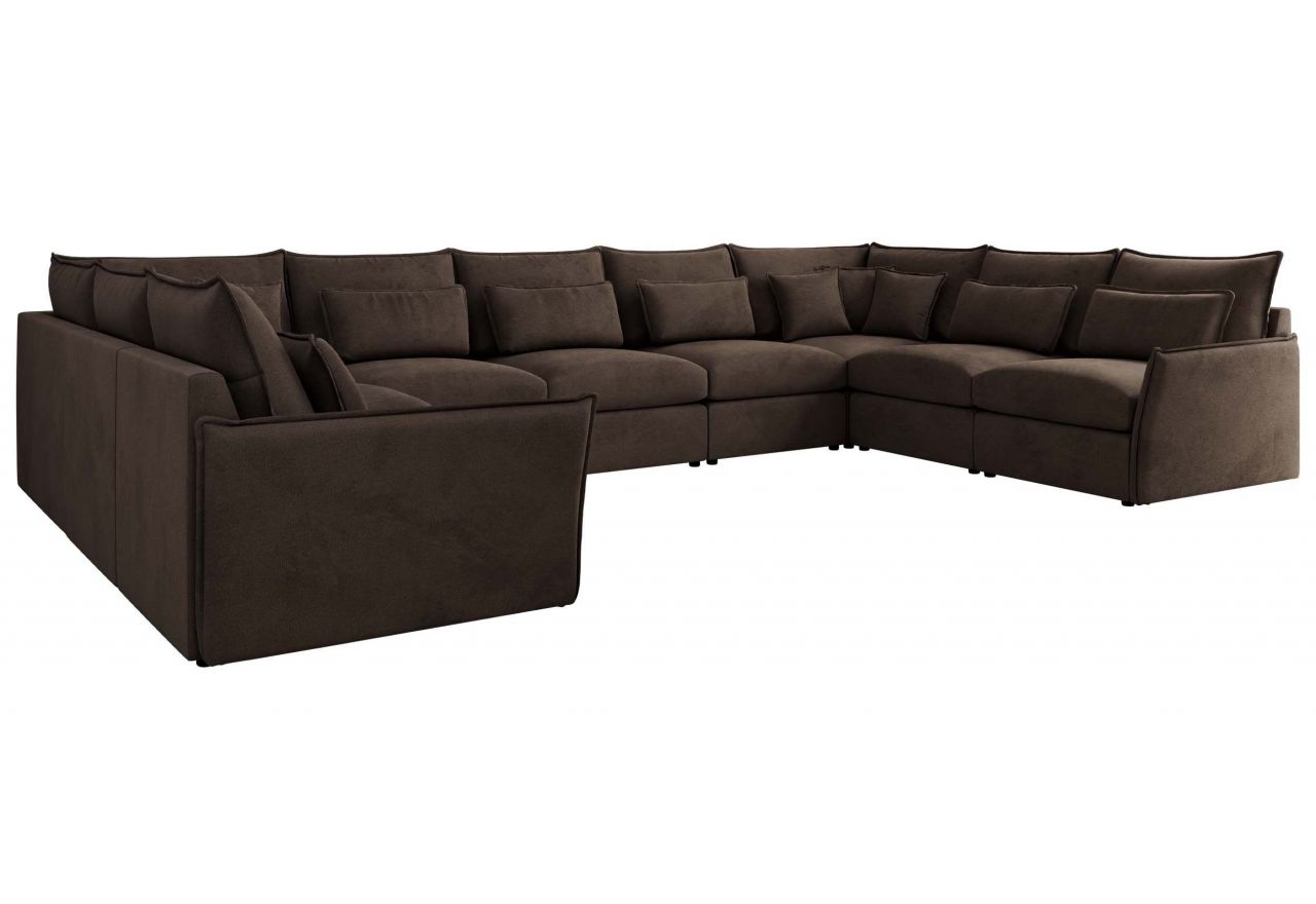 Narożnik - VERSO U 9M - uniwersalny - brązowy, welvet