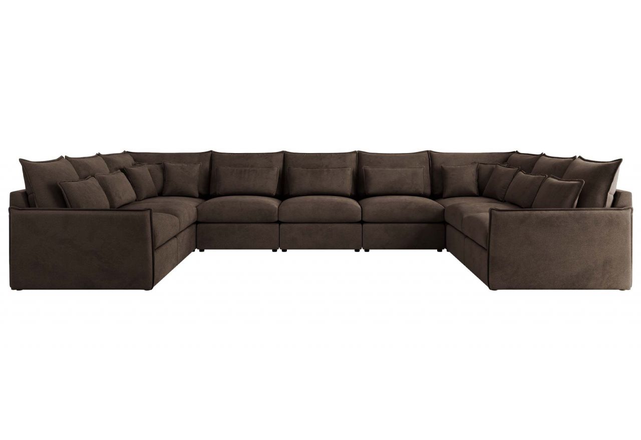 Narożnik - VERSO U 9M - uniwersalny - brązowy, welvet