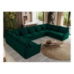 Narożnik - VERSO U 9M - uniwersalny - ciemnozielony, welvet