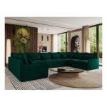 Narożnik - VERSO U 9M - uniwersalny - ciemnozielony, welvet