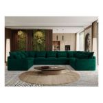 Narożnik - VERSO U 9M - uniwersalny - ciemnozielony, welvet