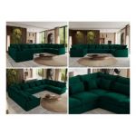 Narożnik - VERSO U 9M - uniwersalny - ciemnozielony, welvet