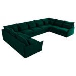 Narożnik - VERSO U 9M - uniwersalny - ciemnozielony, welvet